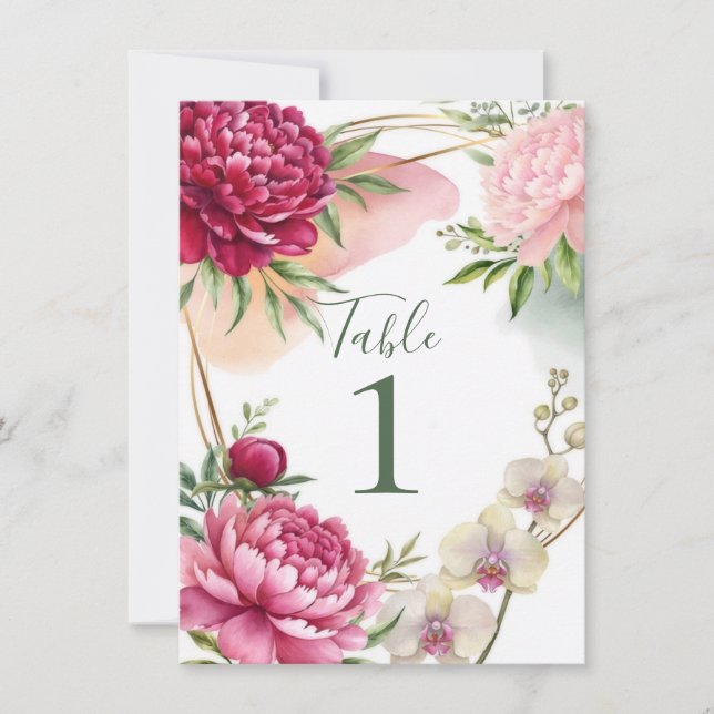 Invitación Peony & Orchid Garden Floral Glam Wedding  (Anverso)