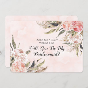 Invitación Peony Pampas De Boho Pink Serás Mi Novia