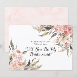 Invitación Peony Pampas Rosa De Boho Serás Mi Novia