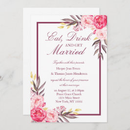 Invitación Peony Romance Wedding Invite