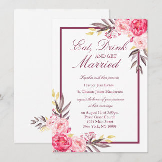 Invitación Peony Romance Wedding Invite