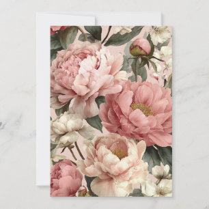 Invitación Peony Rubor   Pasteles suaves