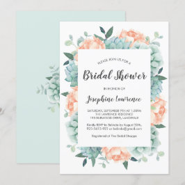Invitación Peony & Succulum Watercolor Bridal Shower
