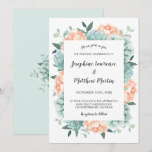 Peony y Succulum Watercolor Floral Boda