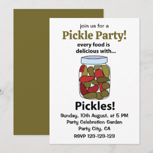 Invitación Pepinillos Toda Comida es Deliciosa Con Pepinillos