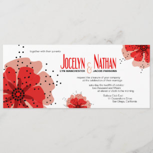Invitación Pepper Poppies Boda rojo