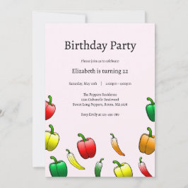 Invitación Peppers con hormigón y pimientos dulces largos