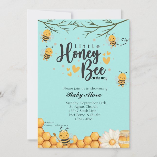Invitación Pequeña Abeja (Anverso)