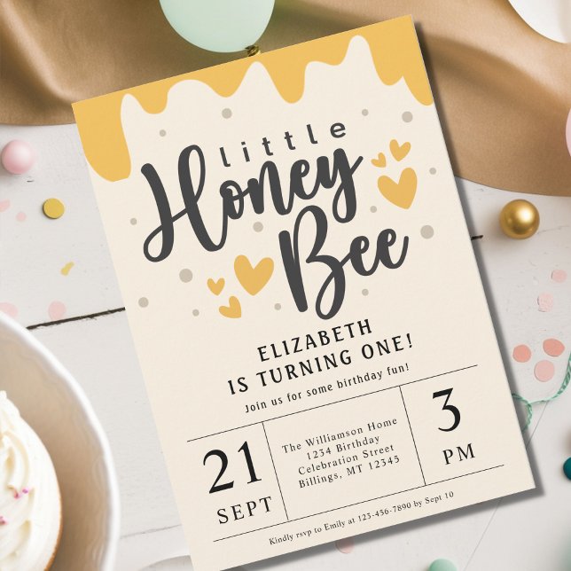 Invitación Pequeña Abeja Fiesta de cumpleaños (Subido por el creador)