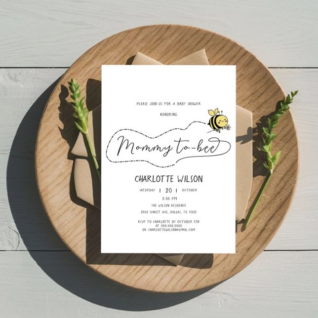 Invitación Pequeña Abeja, Mamá Para Ser Baby Shower (Subido por el creador)