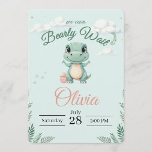 Invitación Pequeña aventura de dinosaurio Acuarela Dinosaurio