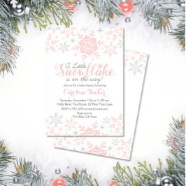 Invitación Pequeña Baby Shower con copo de nieve invitada en 