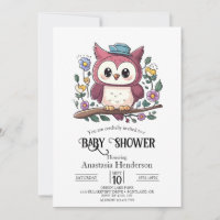 Pequeña Baby Shower de búho colorida