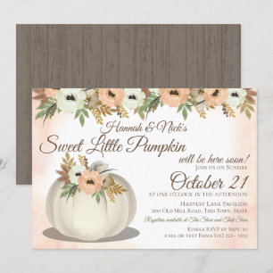 Invitación Pequeña Baby Shower de calabaza