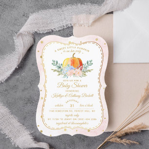 Invitación Pequeña Baby Shower de calabaza