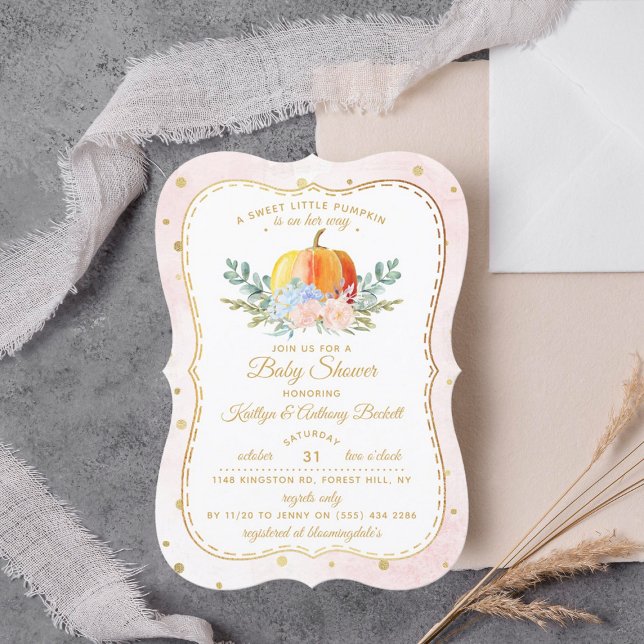 Invitación Pequeña Baby Shower de calabaza (Subido por el creador)
