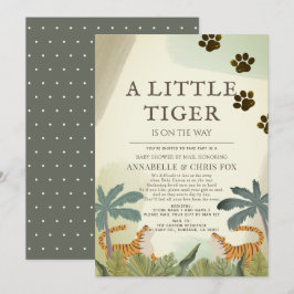 Invitación Pequeña Baby Shower de la jungla de safari de tigr