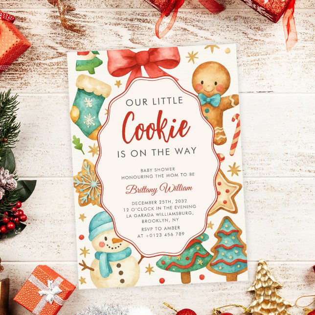 Invitación Pequeña Baby Shower de Navidades de cookies (Subido por el creador)