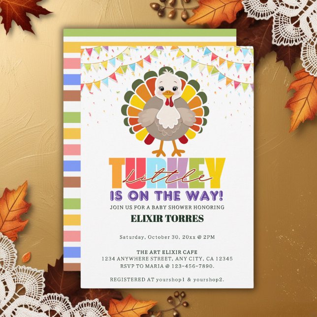 Invitación Pequeña Baby Shower turca colorida festiva (Subido por el creador)