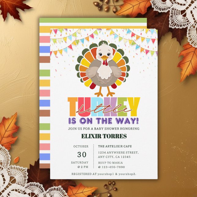 Invitación Pequeña Baby Shower turca colorida festiva (Subido por el creador)