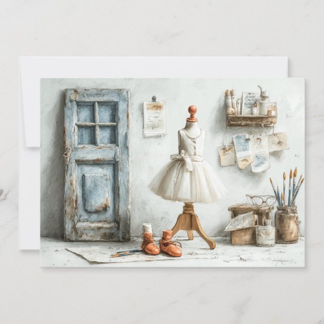 Invitación Pequeña Bailarina – Fiesta de cumpleaños en estudi (Anverso)