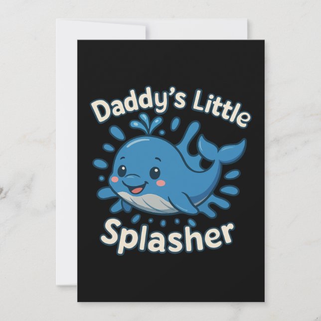 Invitación Pequeña ballena bebé divertida del papi (Anverso)