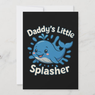 Invitación Pequeña ballena bebé divertida del papi