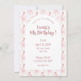 Invitación Pequeña Ballerina #1 - Chica negro