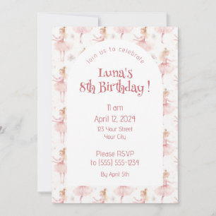 Invitación Pequeña Ballerina #9 - Chica rubio