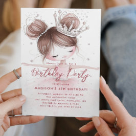 Invitación Pequeña Ballerina con fiesta de cumpleaños rosa de
