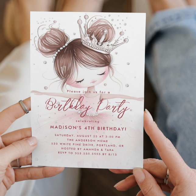 Invitación Pequeña Ballerina con fiesta de cumpleaños rosa de (Subido por el creador)