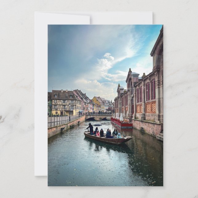 Invitación Pequeña barca del río Venecia (Anverso)