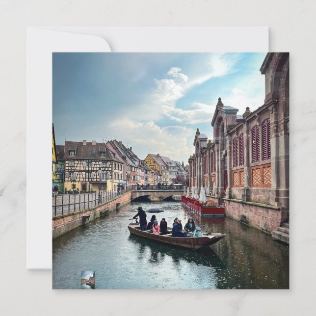 Invitación Pequeña barca del río Venecia (Anverso)