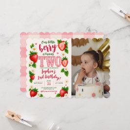 Invitación Pequeña Baya Cumple Dos Foto de Cumpleaños