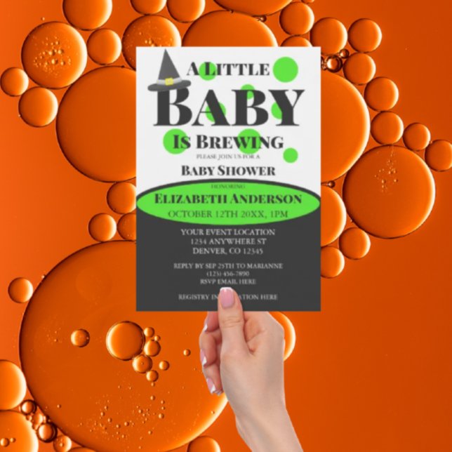 Invitación Pequeña bebé está preparando Baby Shower de Hallow (Subido por el creador)