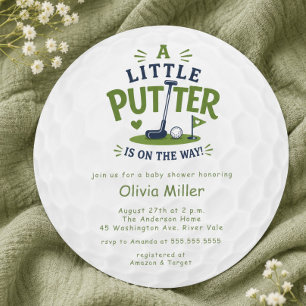 Invitación Pequeña Bola de Golf para Baby Shower Putter Baby