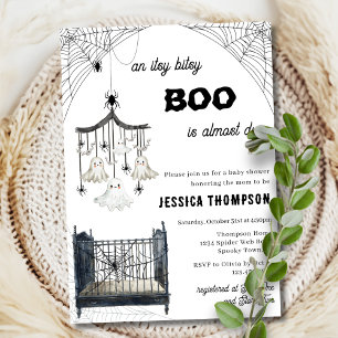 Invitación Pequeña Boo Itsy Bitsy Araña Halloween Shower de B
