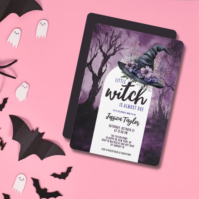 Invitación Pequeña Bruja casi por Gorra Halloween Baby Shower (Subido por el creador)