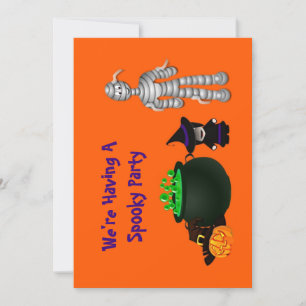 Invitación Pequeña bruja y amigos