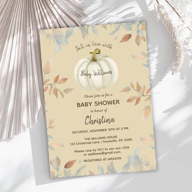 Invitación Pequeña Caída de Calabaza Género Baby Shower Neutr (Subido por el creador)