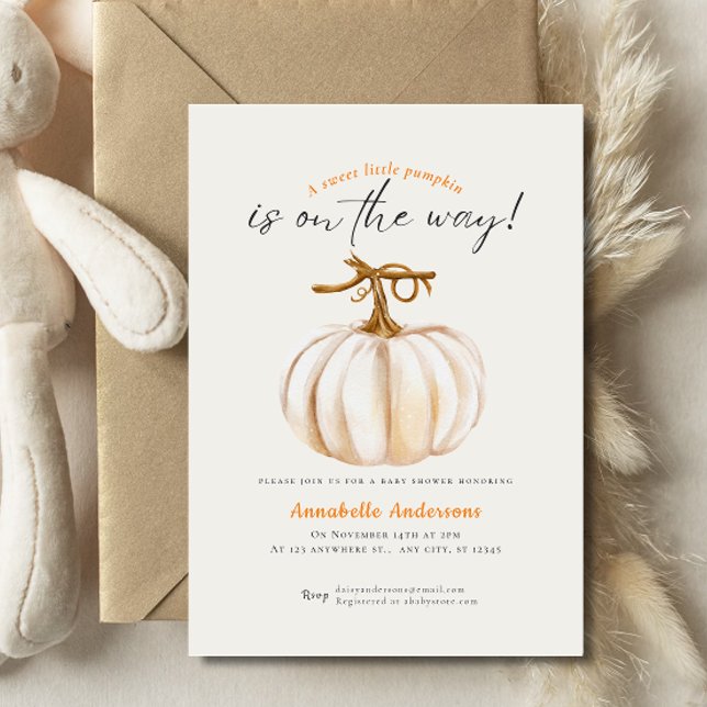 Invitación Pequeña calabaza acuática Neutral Ducha para bebé (Subido por el creador)