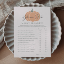 Invitación Pequeña Calabaza Adivina quién es el juego de Baby