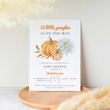 Pequeña Calabaza Baby Shower Elegante Simple Moder