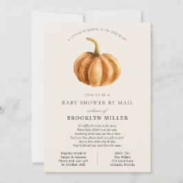 Invitación Pequeña calabaza Baby Shower por correo