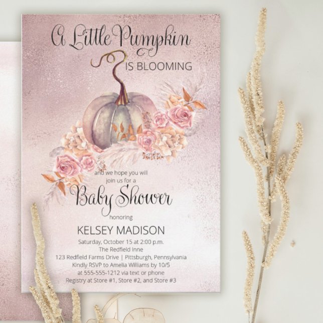 Invitación Pequeña Calabaza Blogueando Baby Shower virtual ro (Subido por el creador)