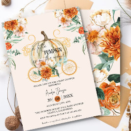 Invitación Pequeña Calabaza Cae floral otoño Baby Shower