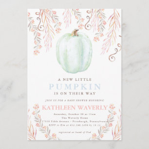 Invitación Pequeña Calabaza Cae Género neutro de Baby Shower
