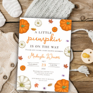 Invitación Pequeña Calabaza Caer en Baby Shower neutro