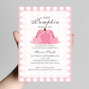 Invitación Pequeña Calabaza Caer Pastel de Baby Shower de rem