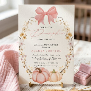 Invitación Pequeña Calabaza camino Otoño Octubre shower de be